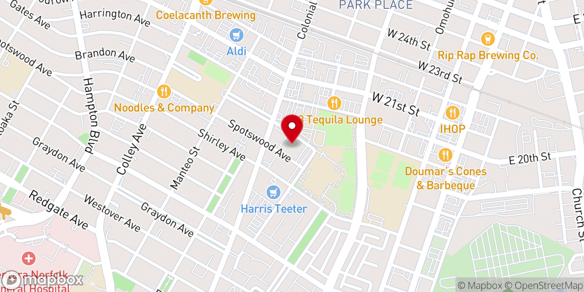 Map showing location of B'nai Israel Congregation