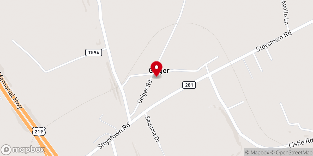 Map showing location of Geiger Church of the Brethren