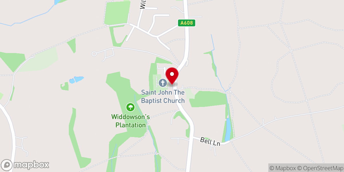 Map showing location of St John The Baptist Church, Smalley