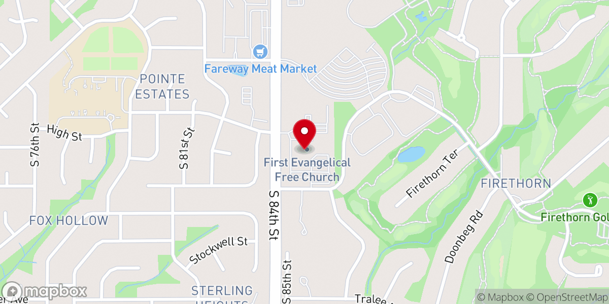 Map showing location of First Free Church