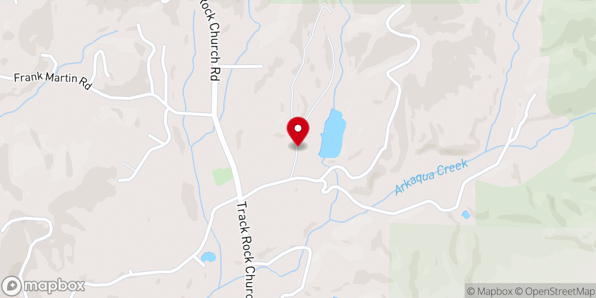 Map showing location of Trackrock Campground & Cabins