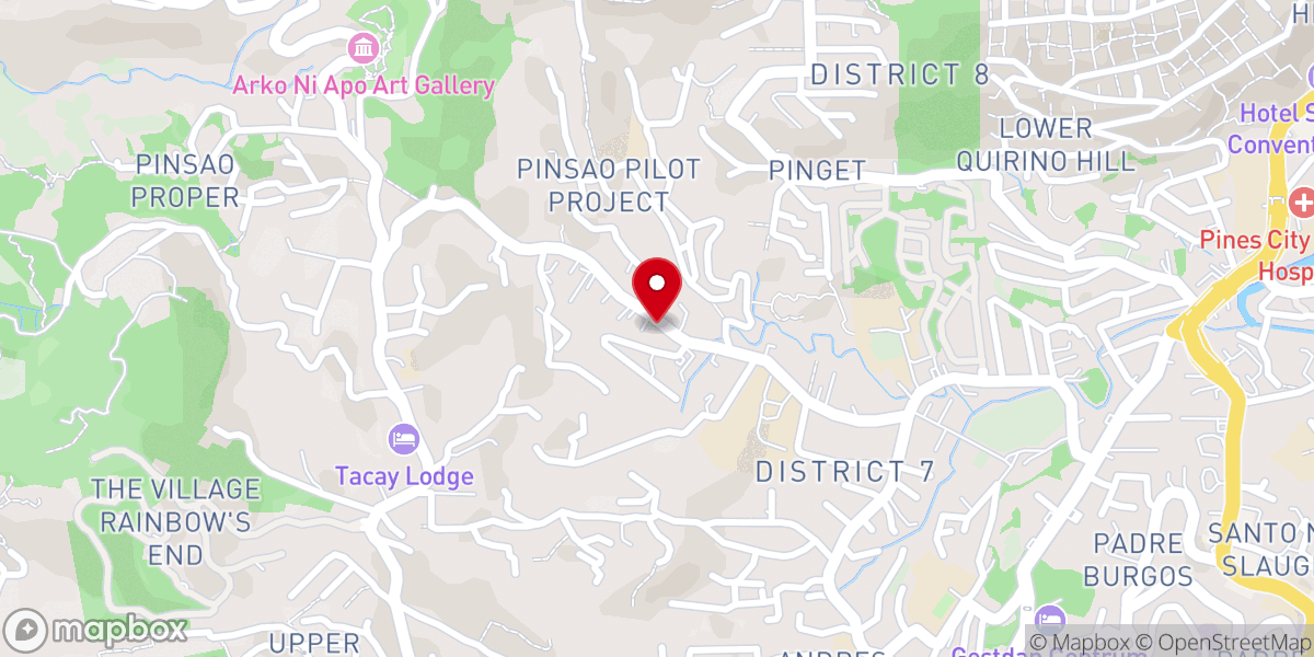 Map showing location of Baguio Foursquare Family Center