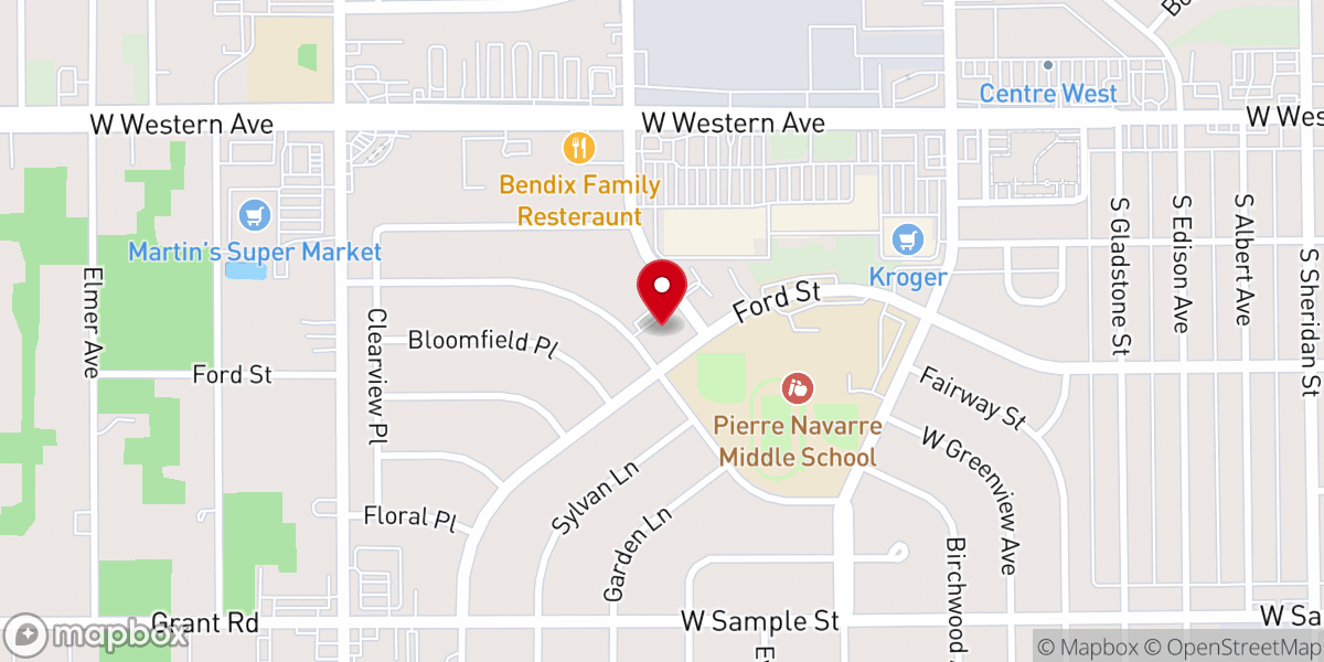 Map showing location of Fellowship Baptist Church