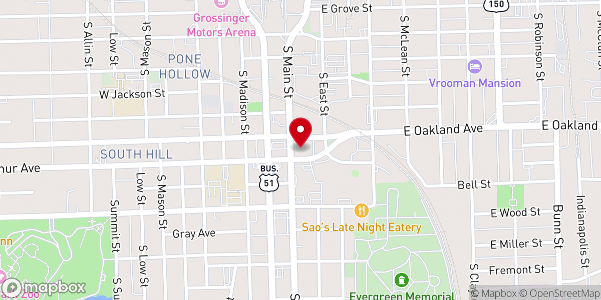 Map showing location of Eastview Christian Church - Community Center