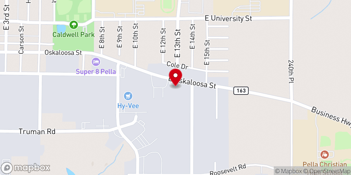 Map showing location of J&J pella taxi service