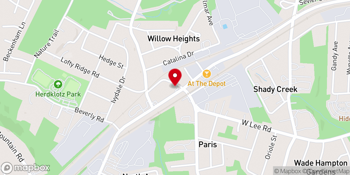 Map showing location of Rutherford Road Baptist Church