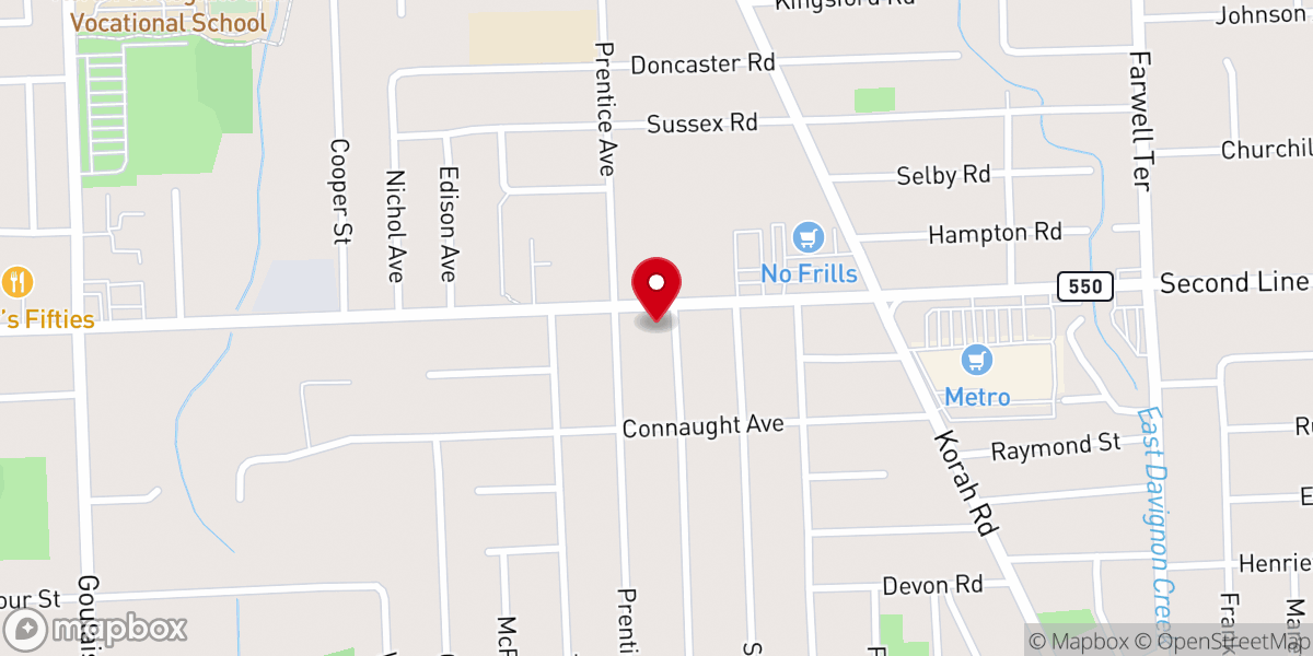 Map showing location of Holy Family Catholic Church