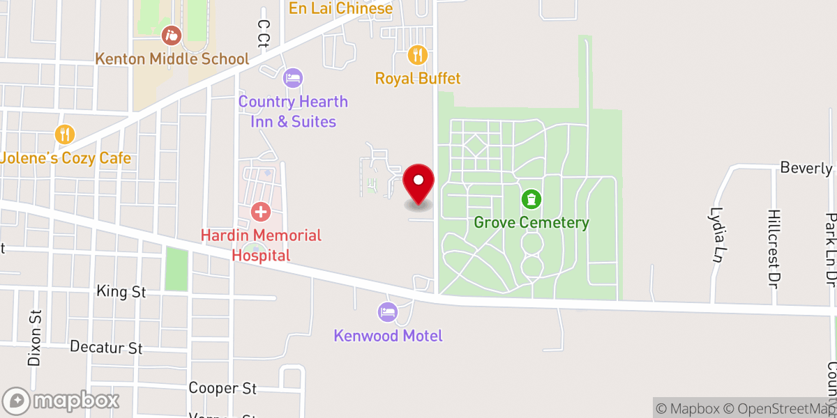 Map showing location of Kenton Church of the Nazarene