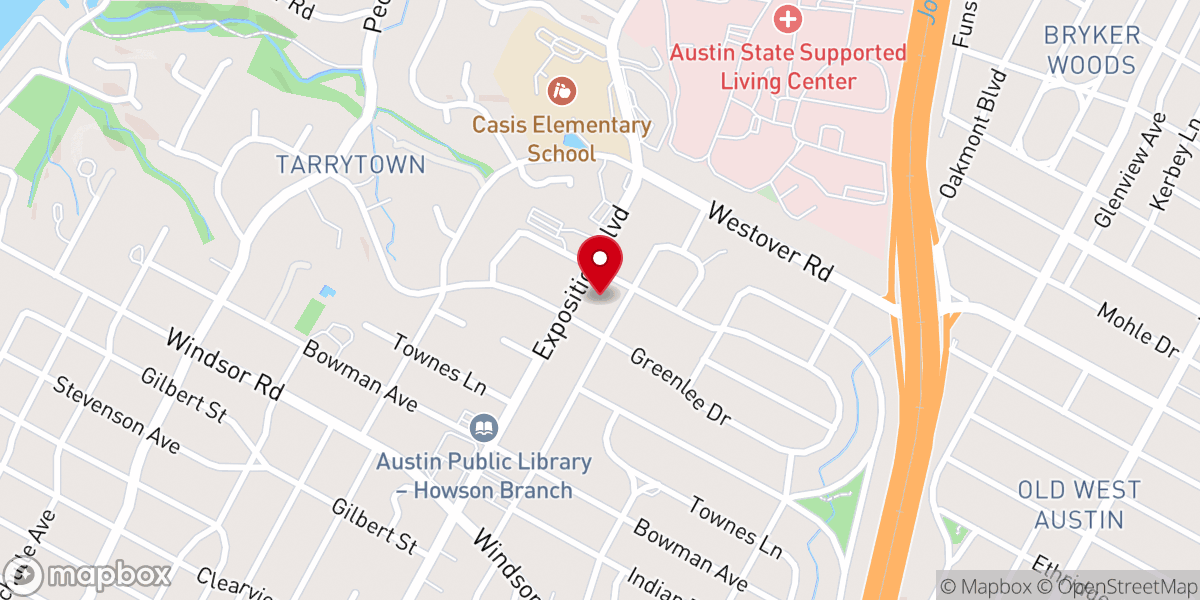 Map showing location of Tarrytown United Methodist Church