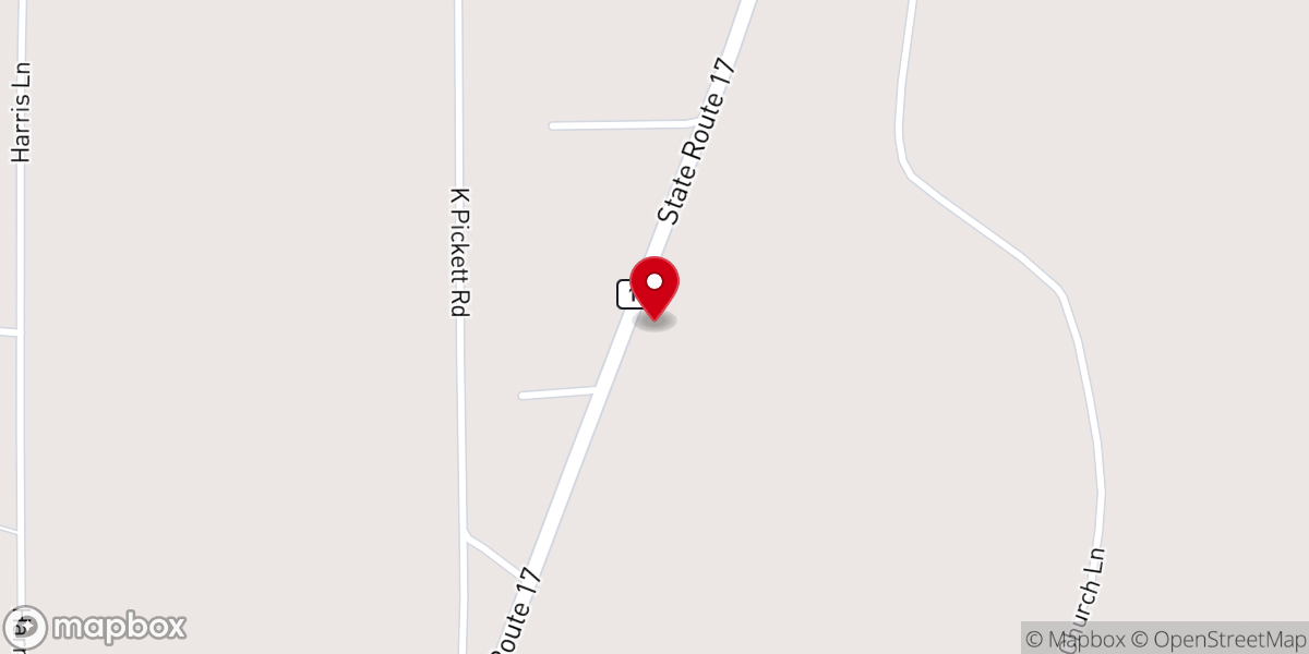 Map showing location of Mt Moriah Church
