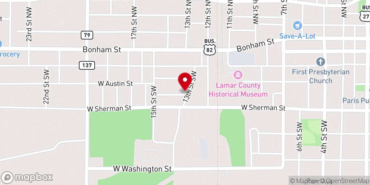 Map showing location of David's Penny Palace