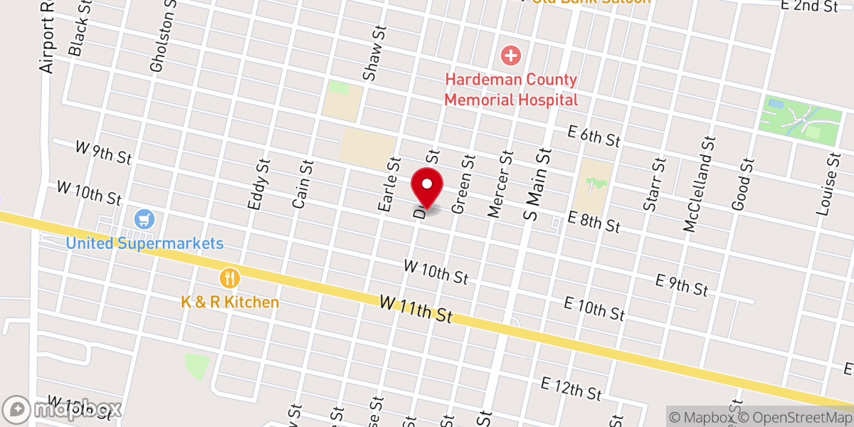 Map showing location of First Assembly of God