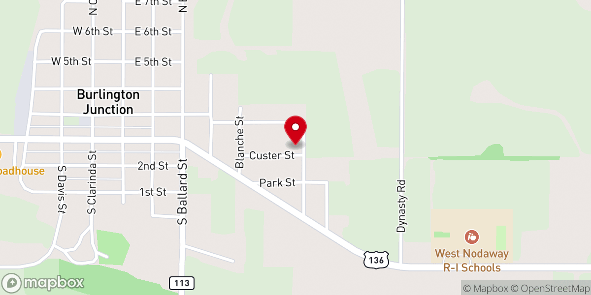 Map showing location of St. Benedict Catholic Mission