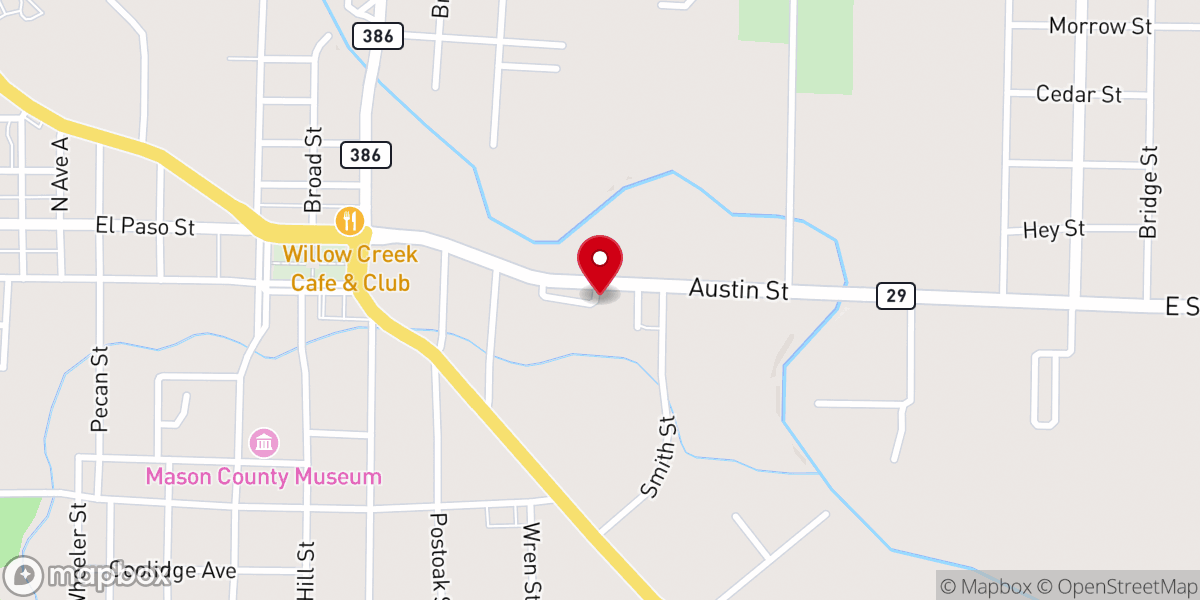 Map showing location of Mason Young Life