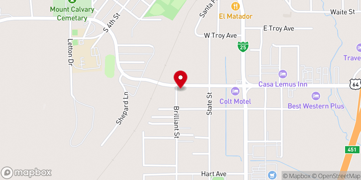 Map showing location of Raton Church of Christ