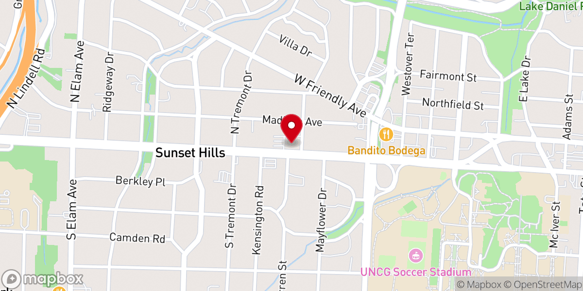 Map showing location of First Christian Church