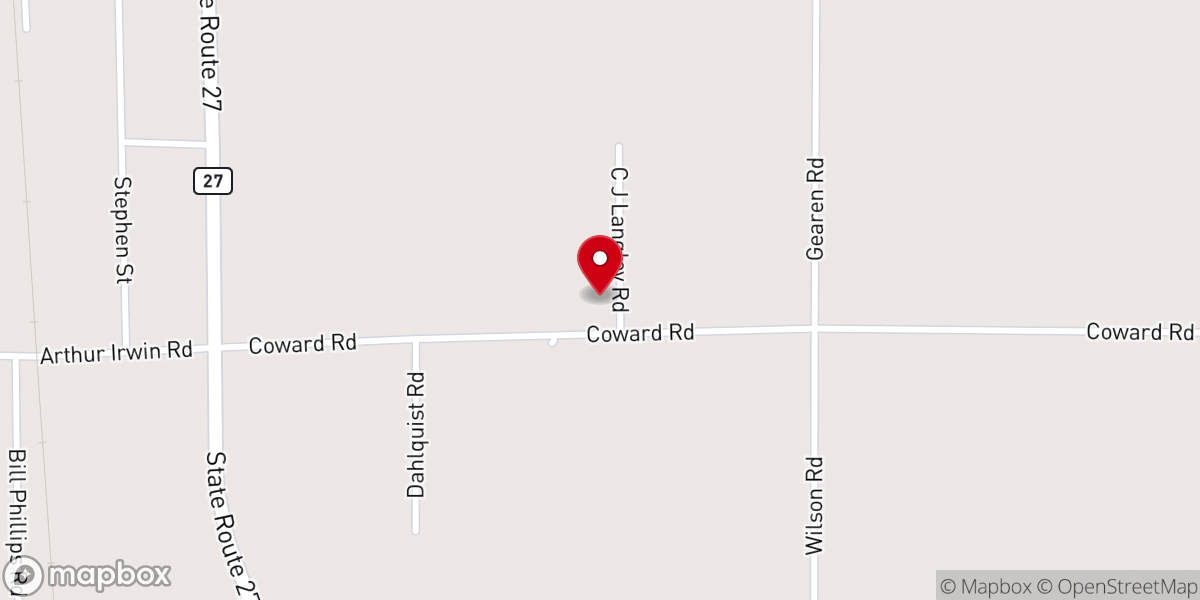 Map showing location of Northside Baptist parsonage