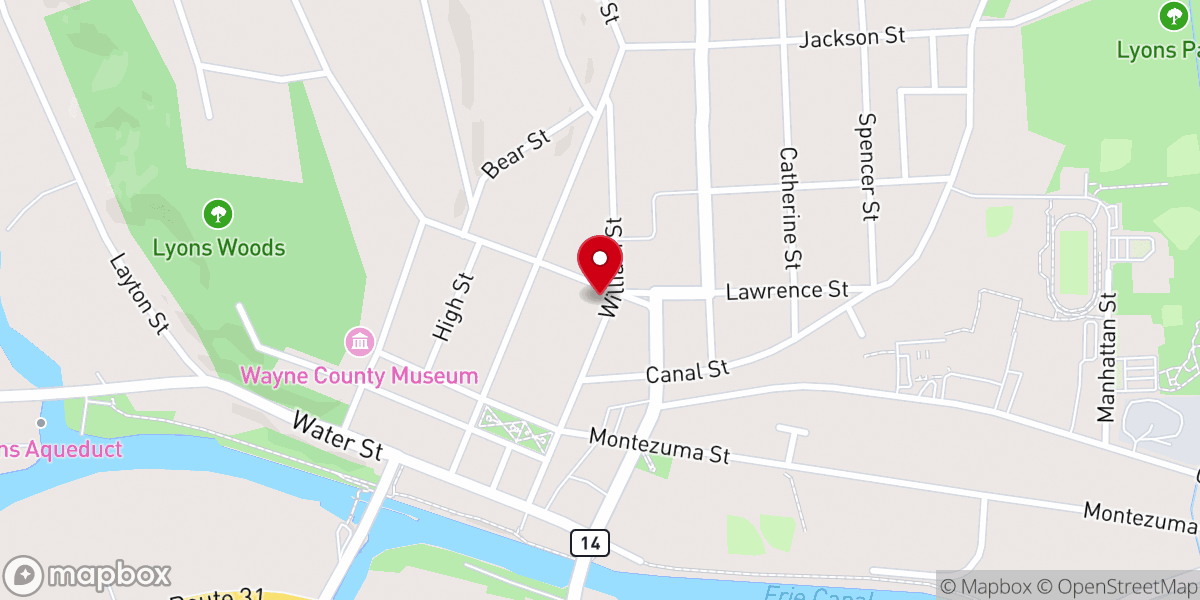Map showing location of Lyons United Methodist Church