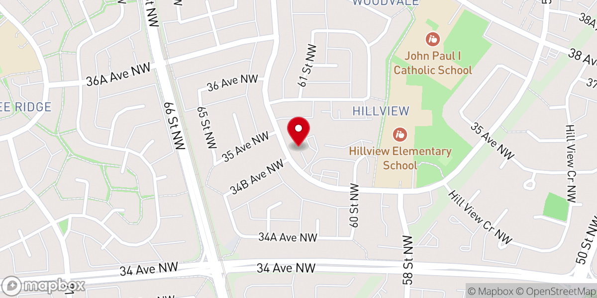 Map showing location of Hillview Baptist Church