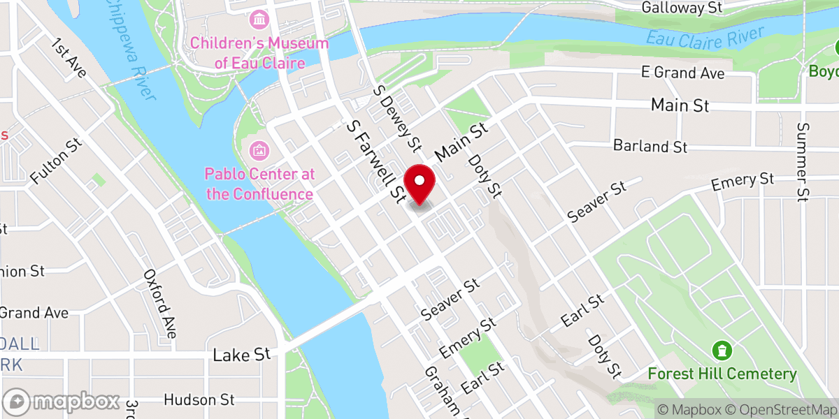 Map showing location of Unitarian Universalist Congregation