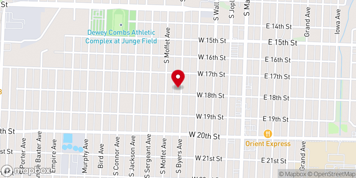 Map showing location of Byers Avenue United Methodist