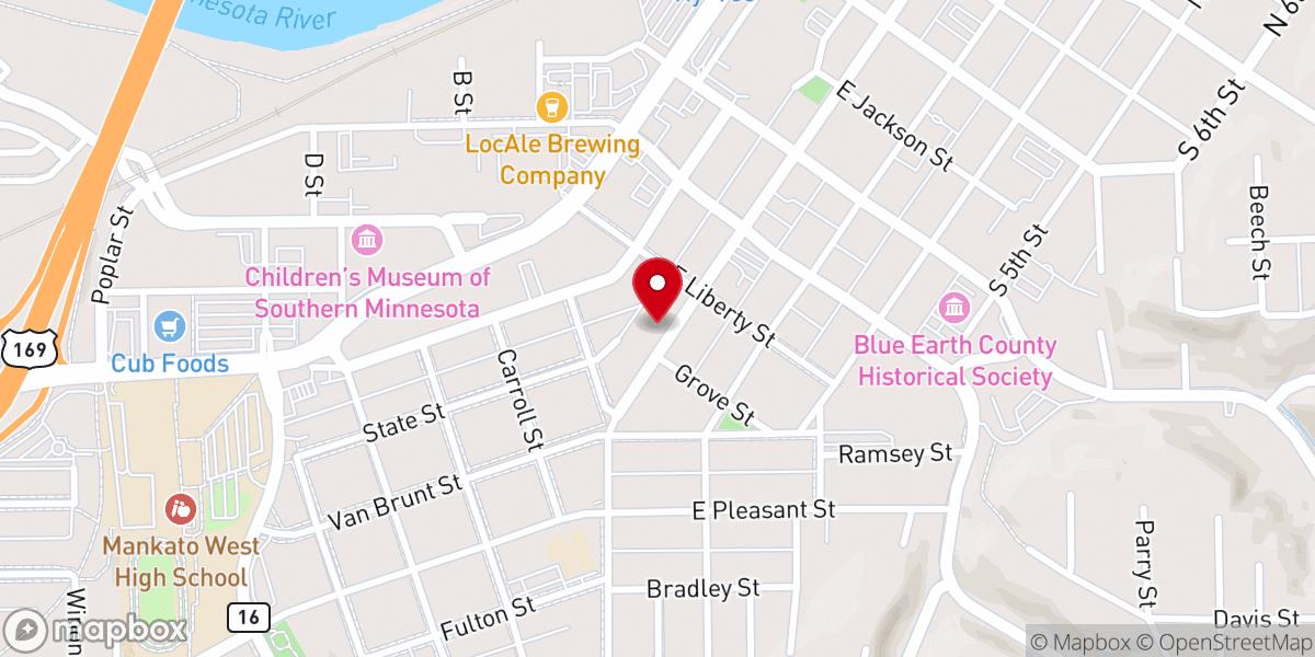 Map showing location of Bethlehem Lutheran Church