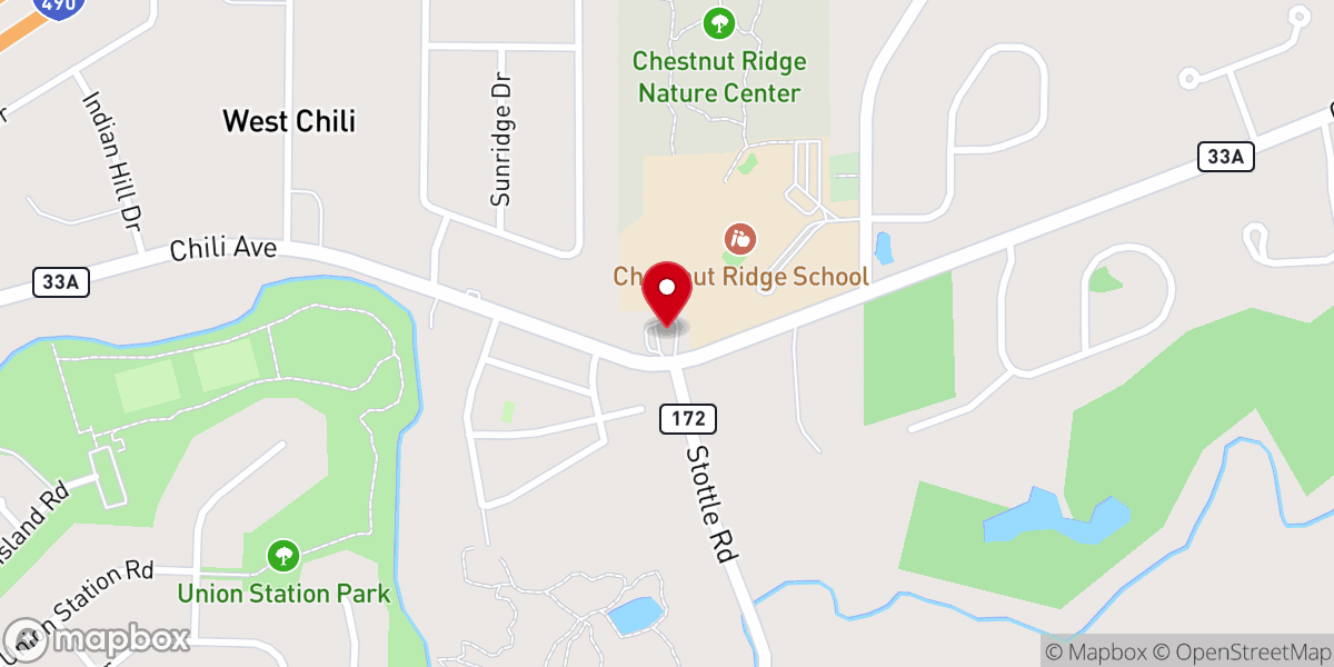Map showing location of Chili Presbyterian Church