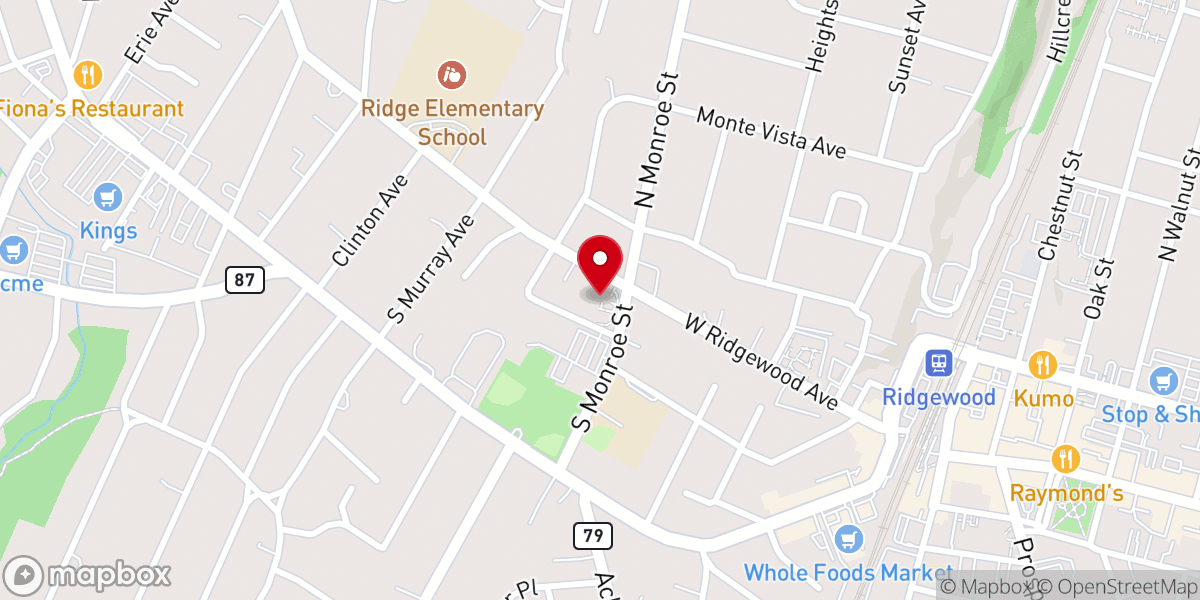 Map showing location of West Side Presbyterian Church