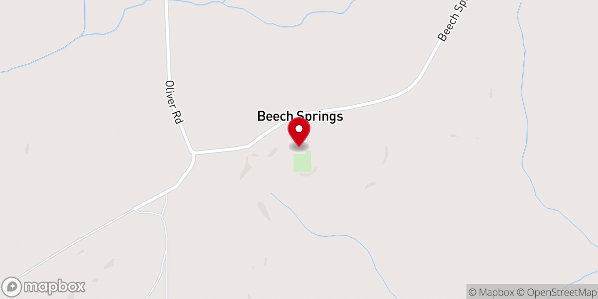 Map showing location of Beech Springs Baptist Church