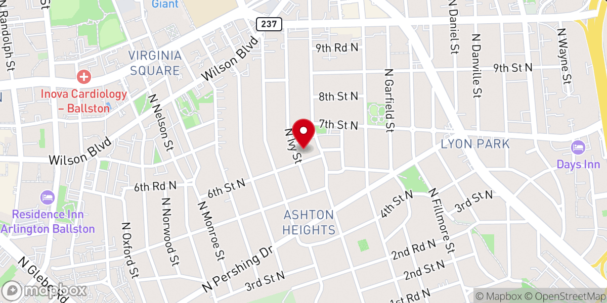Map showing location of Clarendon United Methodist Church