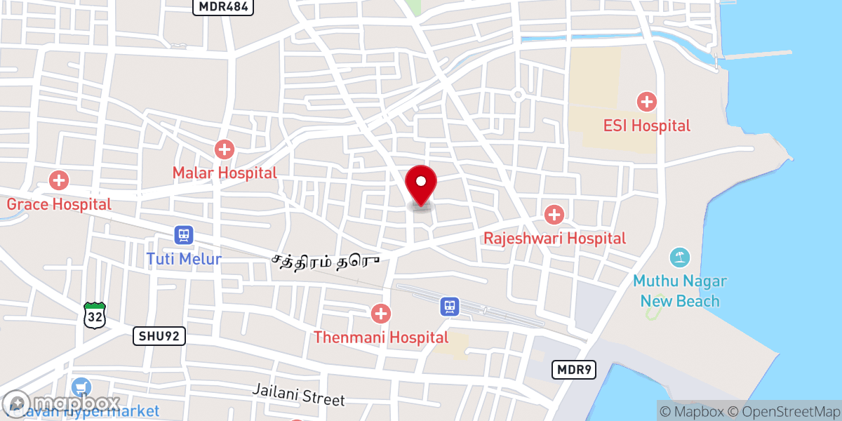 Map showing location of TPM Church Vadakuur