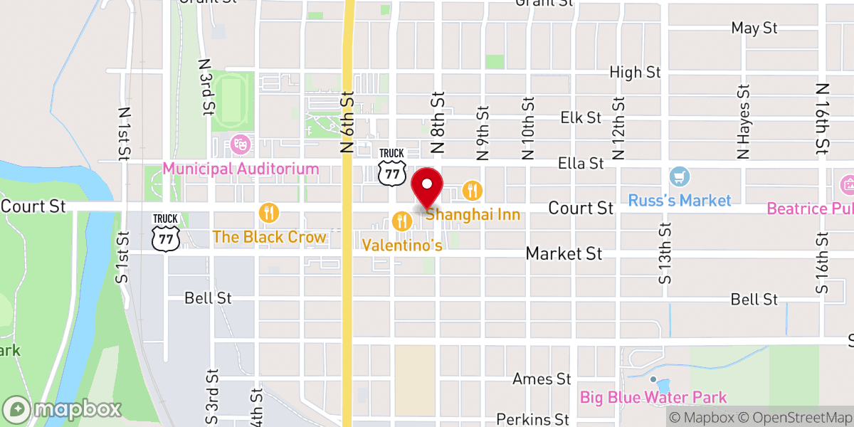 Map showing location of Country Cookin' Cafe