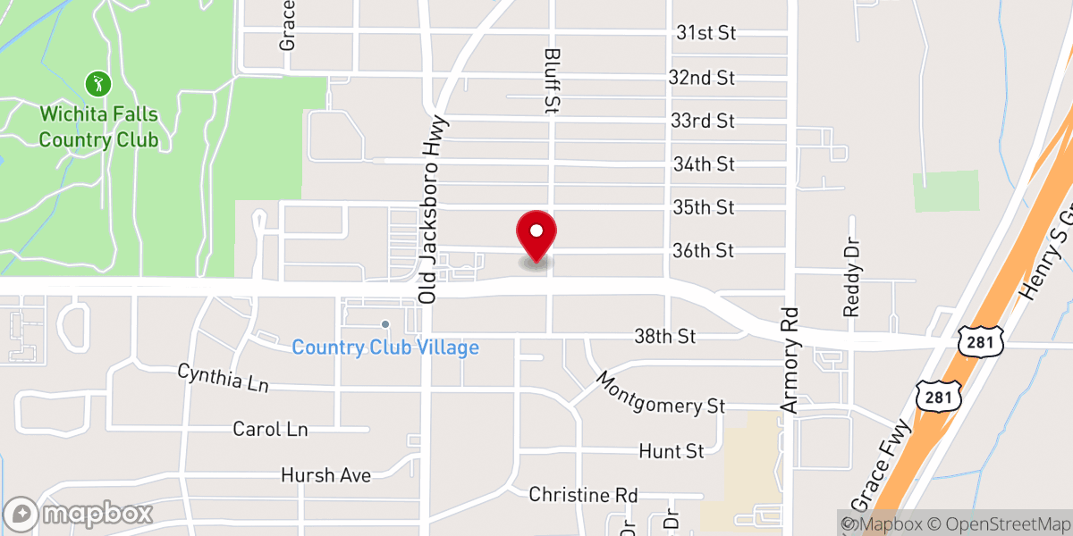 Map showing location of Victory Baptist Church