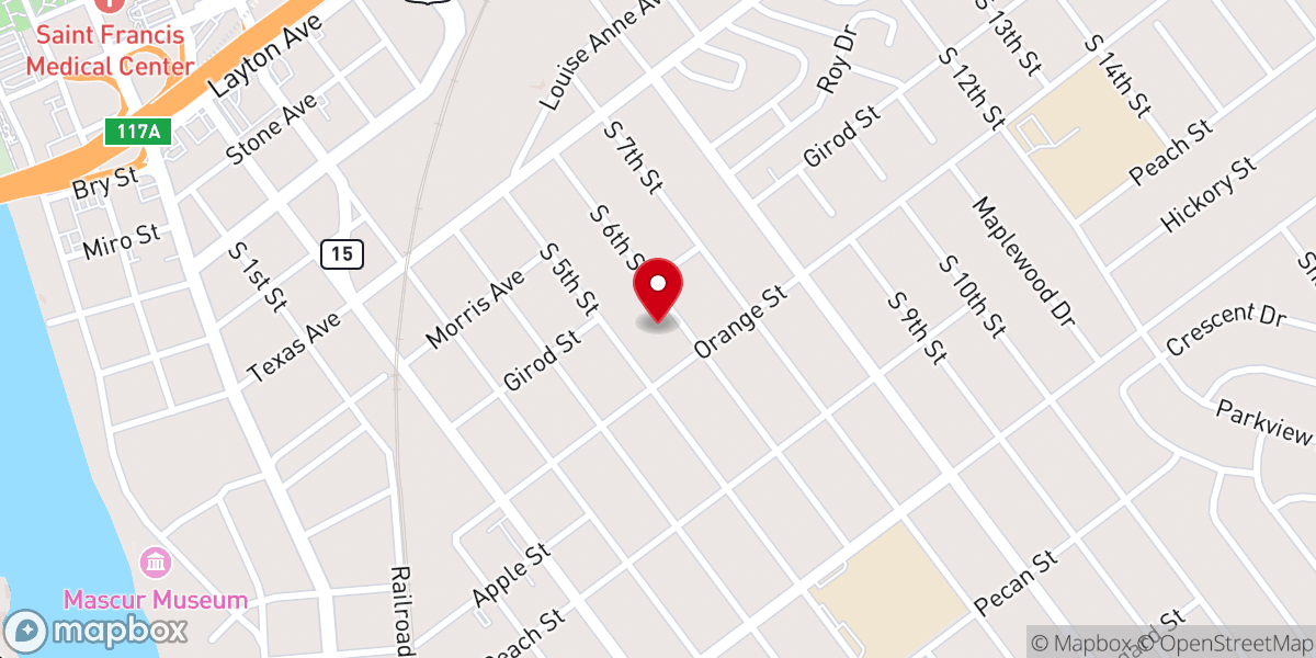 Map showing location of Saint James United Methodist Church