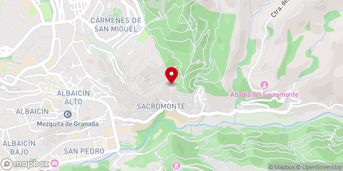 Map showing location of Museo Cuevas del Sacromonte