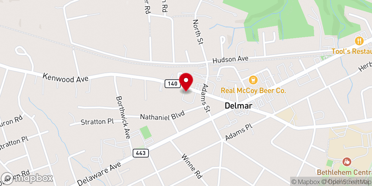 Map showing location of First United Methodist Church of Delmar