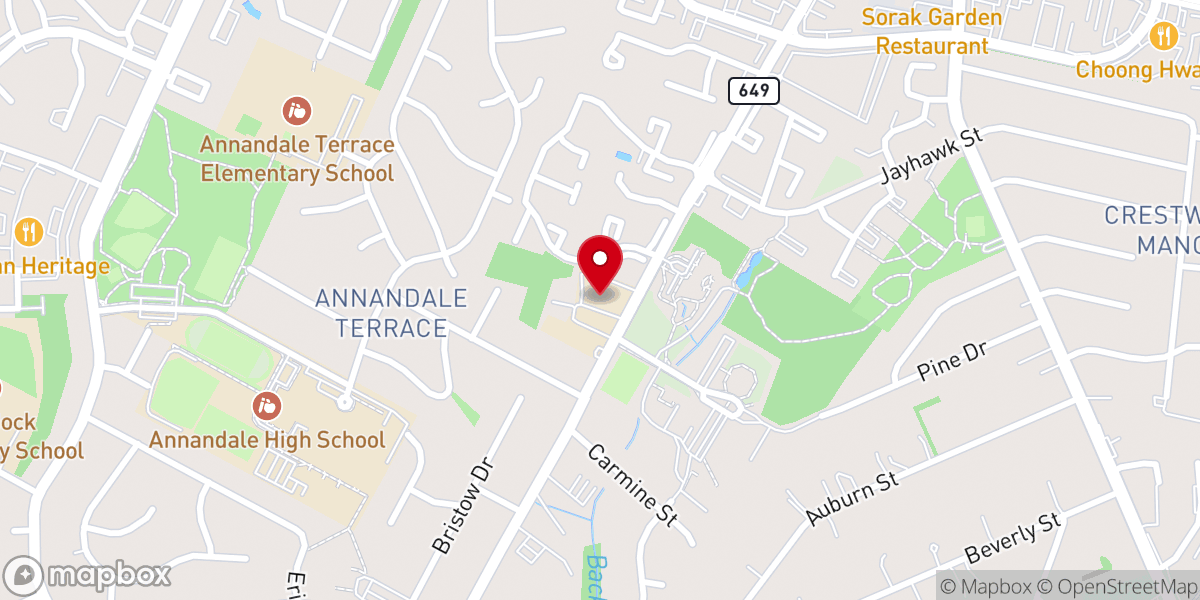 Map showing location of Fairfax Korean Presbyterian Church - 훼어팩스장로교회