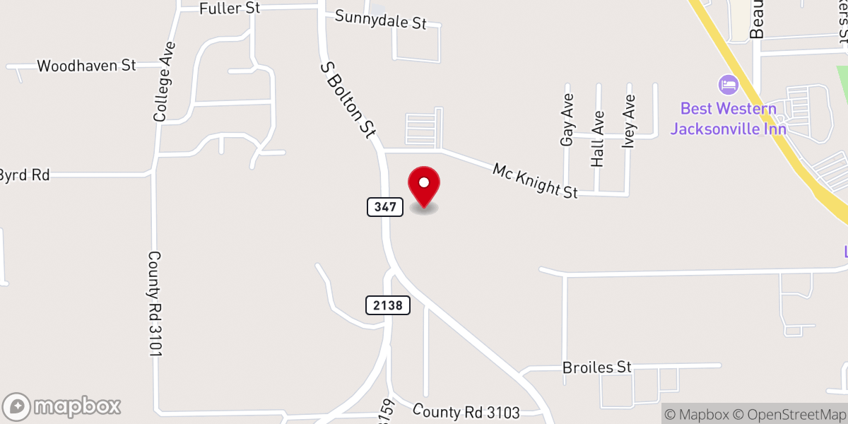 Map showing location of Cornerstone Baptist Church