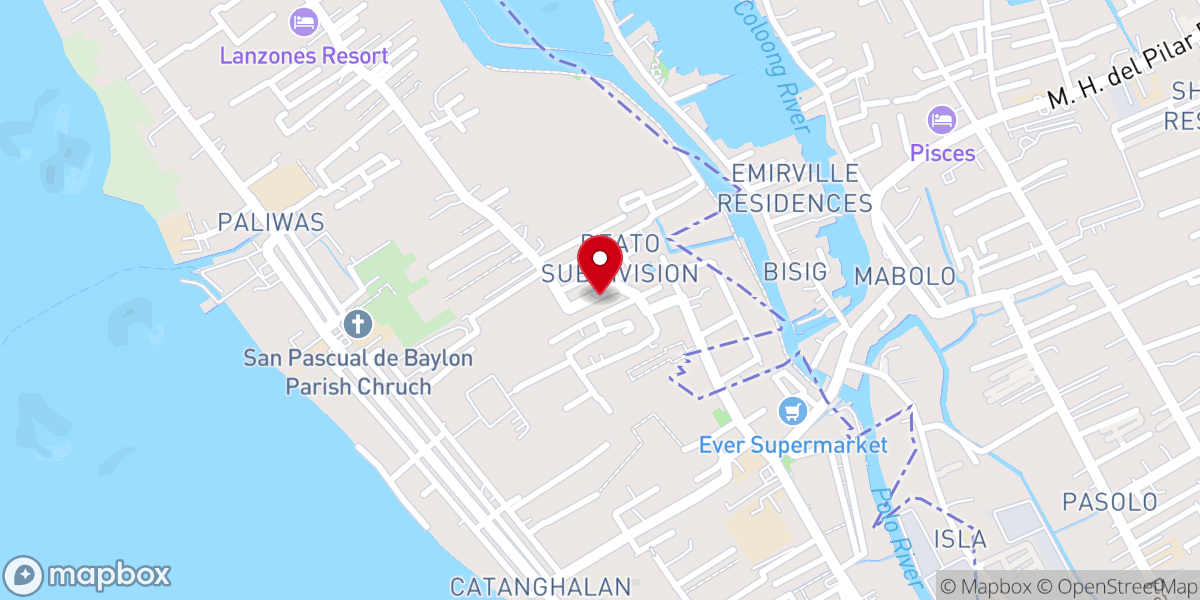 Map showing location of Balangkas Christian Baptist Church