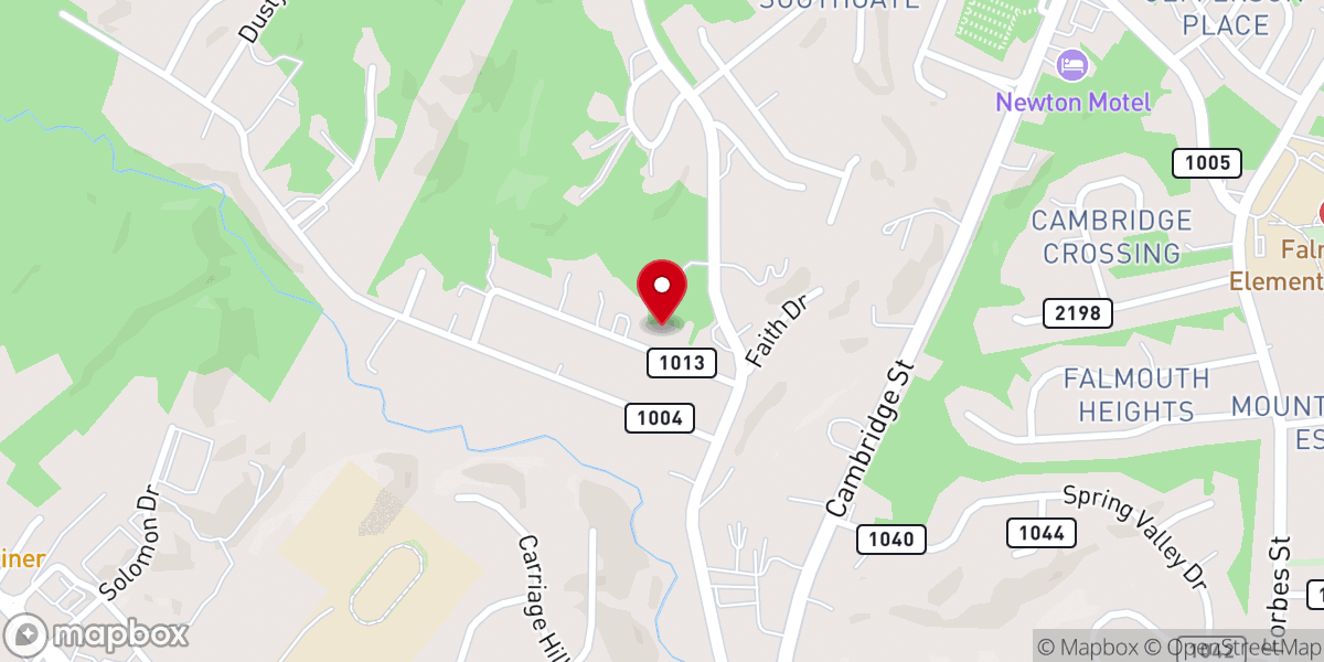 Map showing location of Falmouth United Methodist