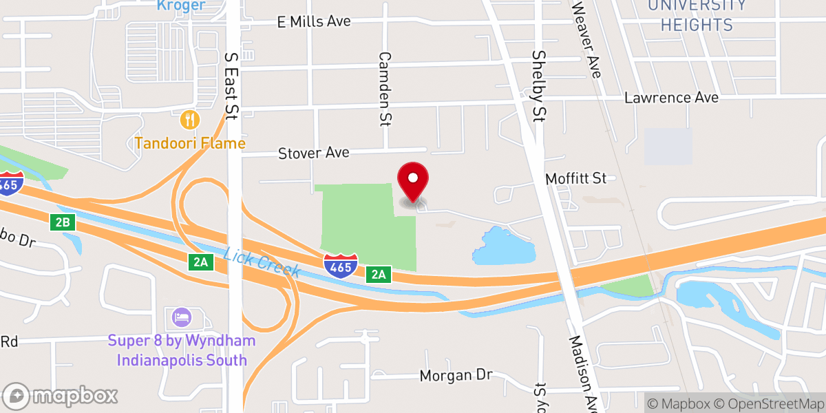 Map showing location of Cross Church Indy