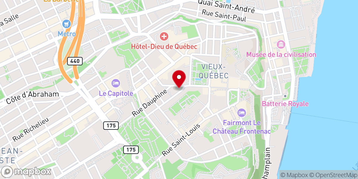 Map showing location of St. Andrew's Presbyterian Church