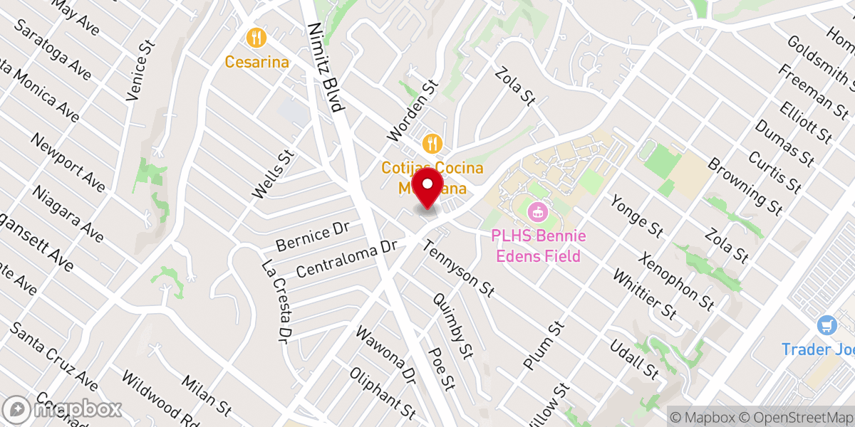 Map showing location of Point Loma Community Presbyterian Church