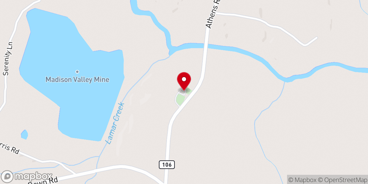 Map showing location of Liberty Church