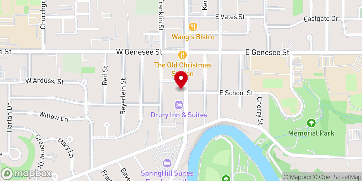 Map showing location of Frankenmuth Bible Church