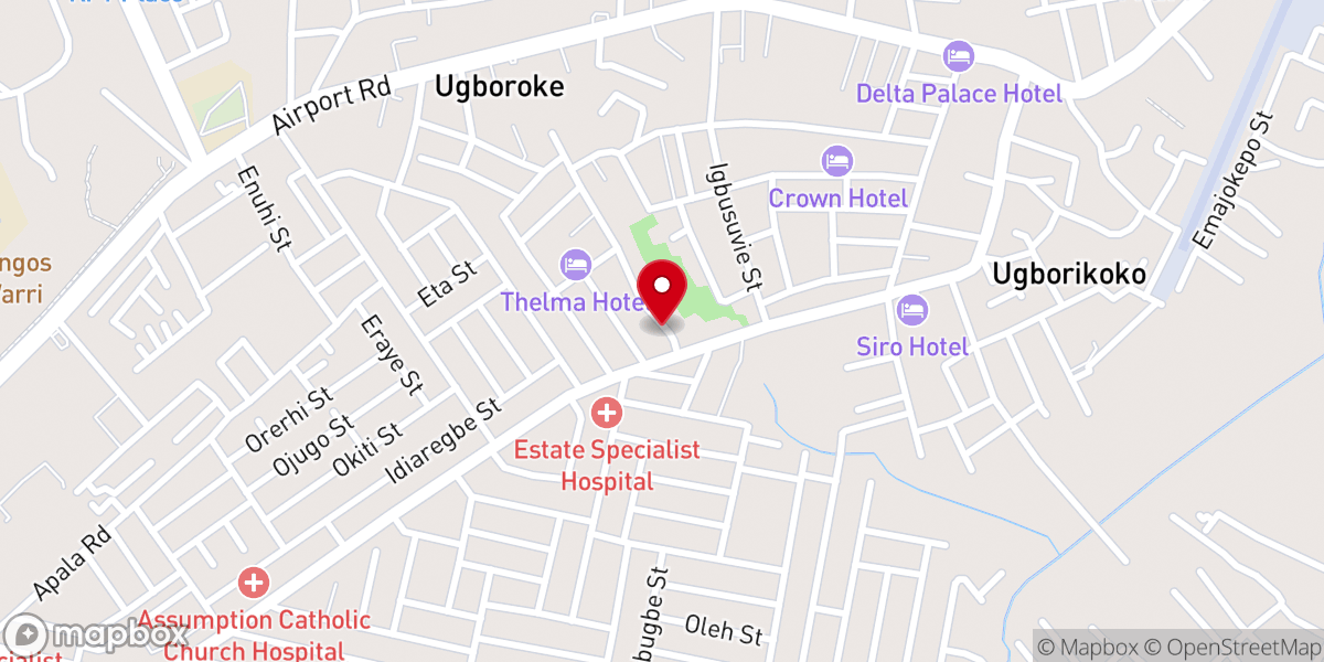 Map showing location of Triumphant Anglican Church