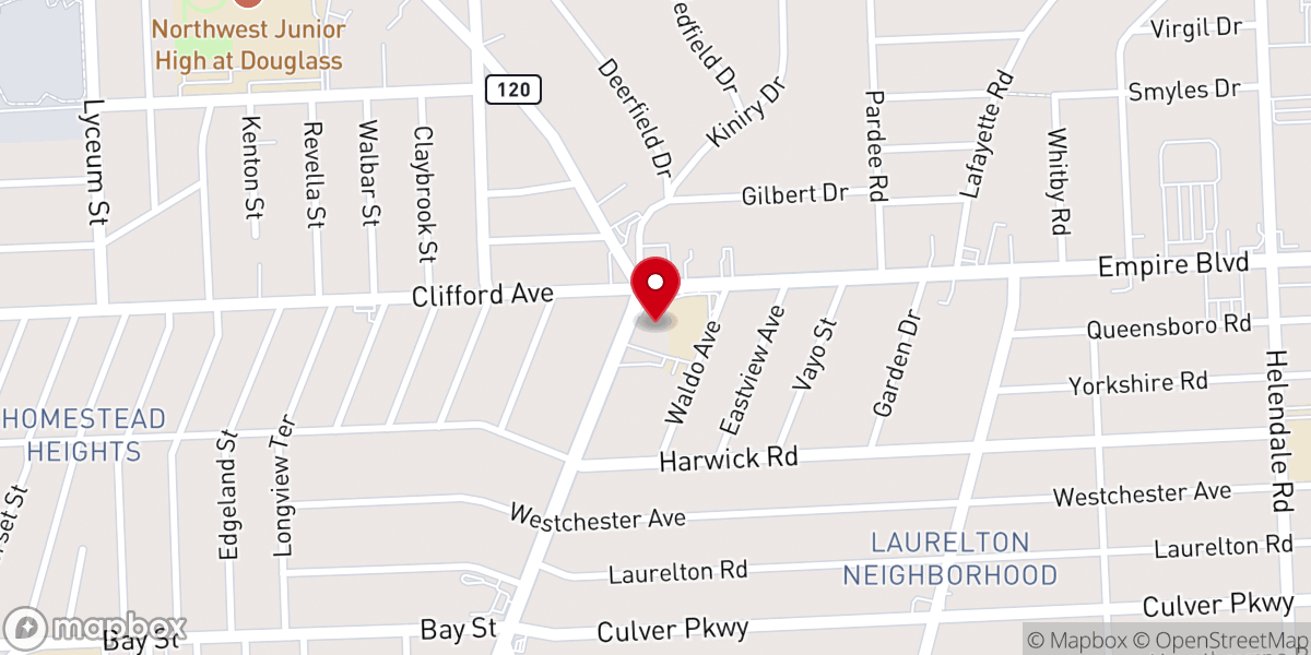 Map showing location of St. Ambrose Church, Peace of Christ Parish