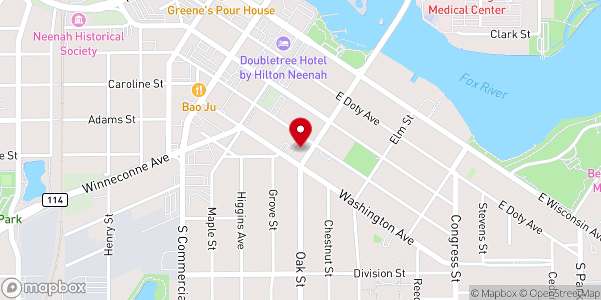 Map showing location of Trinity Lutheran Church