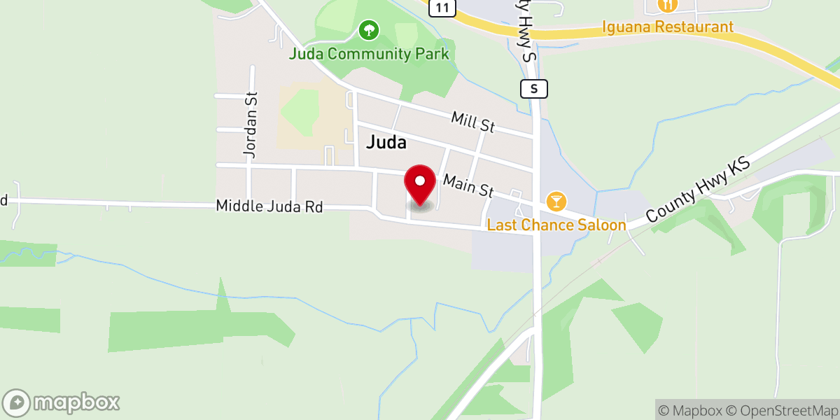 Map showing location of Juda Zion Community Church