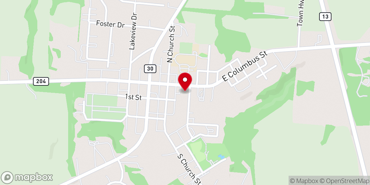 Map showing location of Grace Lutheran Church